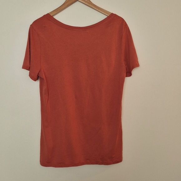 NWT Quince Modal Cotton Blend Scoop Neck T Shirt Basic Classic Burnt Orange - Picture 2 of 6